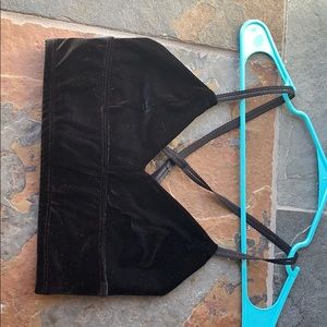 Black velvet sports bra